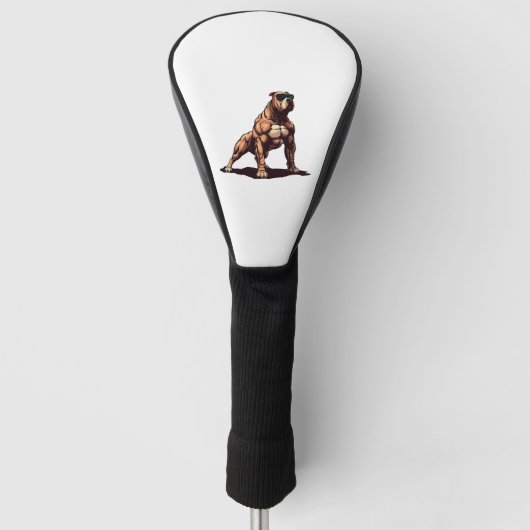 Pitbuli Muskel Golf Headcover (Vorderseite)