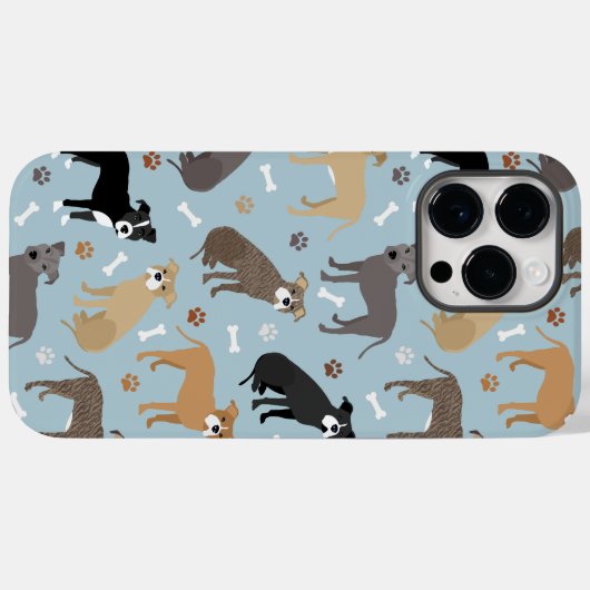 Pitbuli Paws and Bones Case-Mate iPhone Hülle (Rückseite (Horizontal))