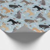 Pitbuli Paws and Bones Geschenkpapier (Ecke)