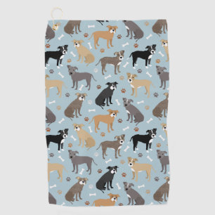 Pitbuli Paws and Bones Golfhandtuch