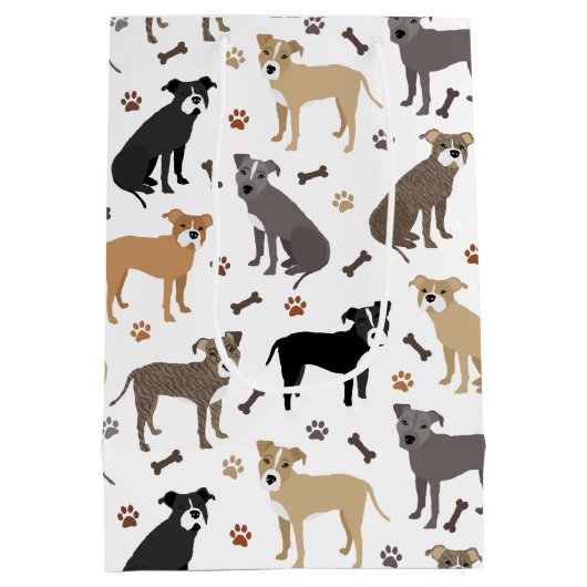 Pitbuli Paws and Bones Mittlere Geschenktüte (Rückseite)