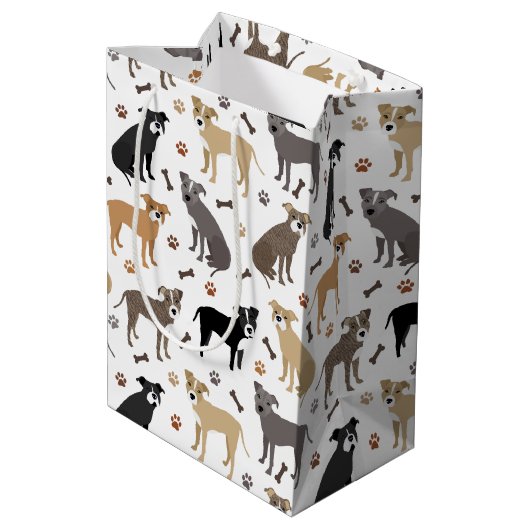 Pitbuli Paws and Bones Mittlere Geschenktüte (Rückseite Schrägansicht)