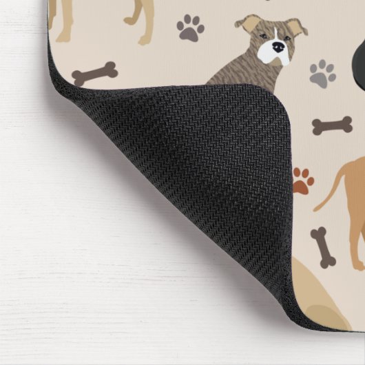 Pitbuli Paws and Bones Mouse Pad Mousepad (Ecke)