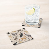 Pitbuli Paws and Bones Square Paper Untersetzer (Vor Ort)