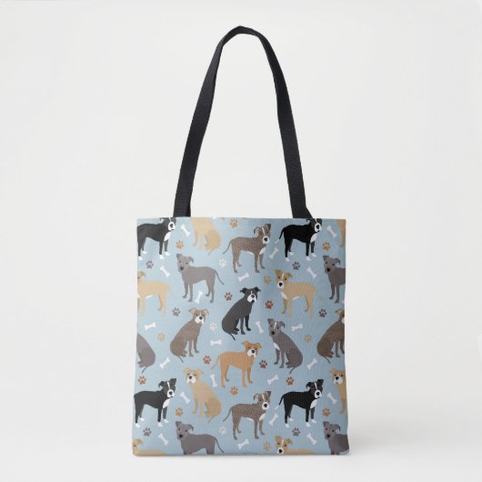 Pitbuli Paws and Bones Tasche (Vorderseite)