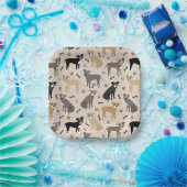 Pitbuli-Paws und Knochen-Paper-Teller Pappteller (Party)