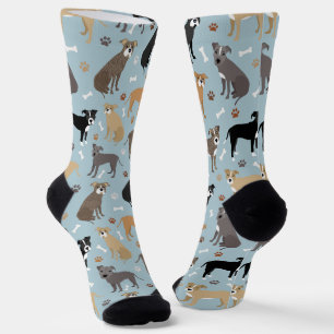 Pitbuli-Pfoten und Knochenstauben Socken