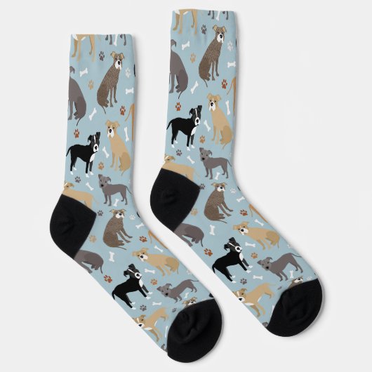 Pitbuli-Pfoten und Knochenstauben Socken (Rechts)