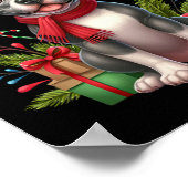 Pitbuli Rentier Weihnachtsmannmütze Weihnachten We Poster (Ecke)