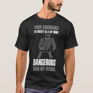 Pitbuli und Tattoos Funny Pitbull T-Shirt