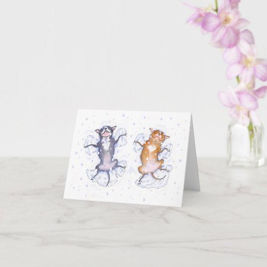 Pitbuli-Urlaubskarte Snow Angels Karte (Orchidee)