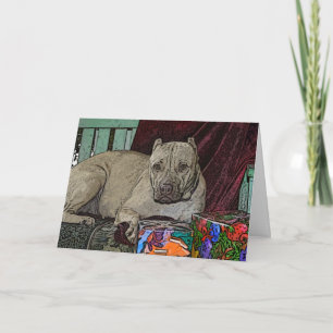 Pitbuli Weihnachtskarten Violet Feiertagskarte