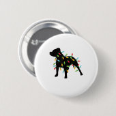 Pitbuli Weihnachtslicht Weihnachtsgeschenk Hund Lo Button (Vorne & Hinten)
