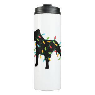 Pitbuli Weihnachtslicht Weihnachtsgeschenk Hund Lo Thermosbecher