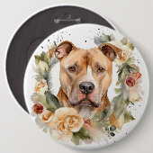 Pitbuli Weihnachtsmann Weihnachtsfest Button (Vorne & Hinten)