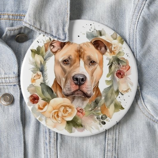 Pitbuli Weihnachtsmann Weihnachtsfest Button (Beispiel)
