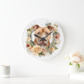 Pitbuli Weihnachtsmann Weihnachtsfest Große Wanduhr (Zuhause)