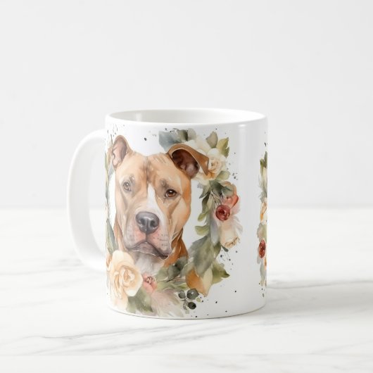 Pitbuli Weihnachtsmann Weihnachtsfest Kaffeetasse (Vorderseite Links)