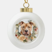 Pitbuli Weihnachtsmann Weihnachtsfest Keramik Kugel-Ornament (Vorderseite)