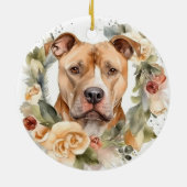 Pitbuli Weihnachtsmann Weihnachtsfest Keramik Ornament (Hinten)
