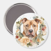 Pitbuli Weihnachtsmann Weihnachtsfest Magnet (Vorderseite/Rückseite)