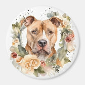 Pitbuli Weihnachtsmann Weihnachtsfest Magnet (Vorne)