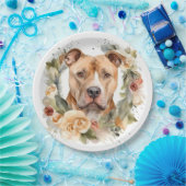 Pitbuli Weihnachtsmann Weihnachtsfest Pappteller (Party)