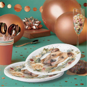 Pitbuli Weihnachtsmann Weihnachtsfest Pappteller