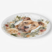 Pitbuli Weihnachtsmann Weihnachtsfest Pappteller (Schrägansicht)