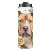 Pitbuli Weihnachtsmann Weihnachtsfest Thermosbecher (Vorderseite)