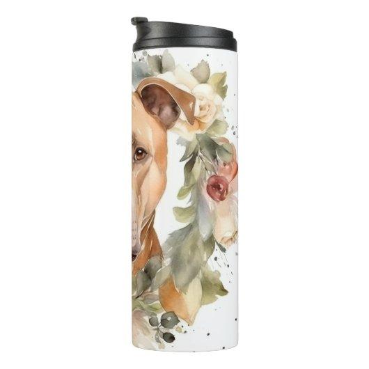 Pitbuli Weihnachtsmann Weihnachtsfest Thermosbecher (Nach rechts gedreht)