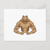 Pitbull als Bodybuilder extrem Postkarte (Vorderseite)
