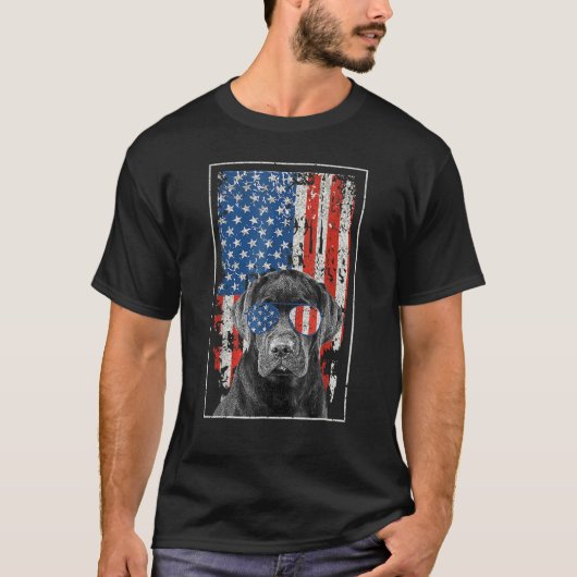 Pitbull American Flag 4th Of July Pitbull Dad Mom  T-Shirt (Vorderseite)