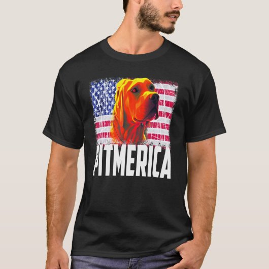 Pitbull American Flag Dog Mom Dad Patriotic Terri T-Shirt (Vorderseite)