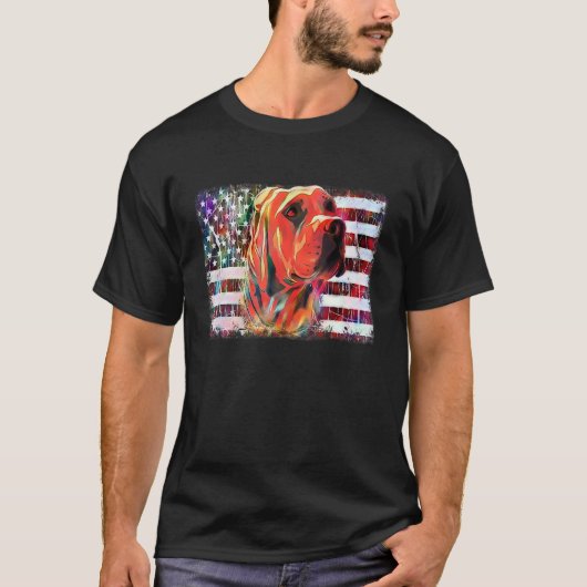 Pitbull American Flag Dog Mom Dad Patriotic  Terri T-Shirt (Vorderseite)