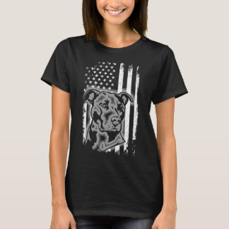 Pitbull American Flag Usa Patriotic Pit Bull Dog L T-Shirt