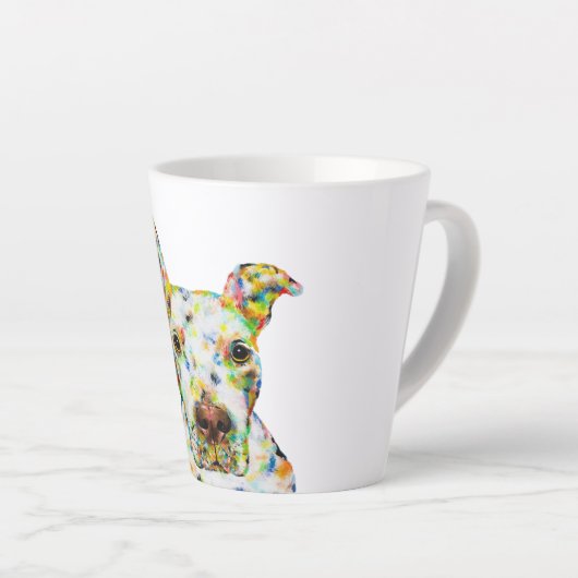 Pitbull Art Latte Tasse (Rechte Ecke)