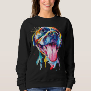 Pitbull Artistic Splash Animal Colorful Hunde Zuch Sweatshirt