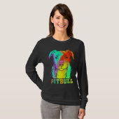 Pitbull Artwork Pit Bull Dog Lover T-Shirt (Vorne ganz)