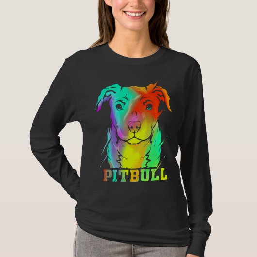 Pitbull Artwork Pit Bull Dog Lover T-Shirt (Vorderseite)