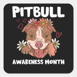 Pitbull Awareness Month Pitbull Liebe Quadratischer Aufkleber