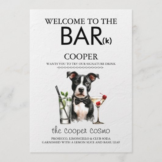 Pitbull Bar Menükarte (Vorderseite)