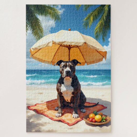Pitbull Beach Relax Scene Puzzle (Vertikal)
