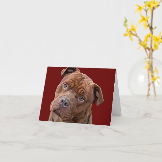 Pitbull "Benz-" Gruß-Karte Karte (Gelbe Blume)