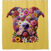 Pitbull Blume Face Dog Lover Duschvorhang (Vorderseite)
