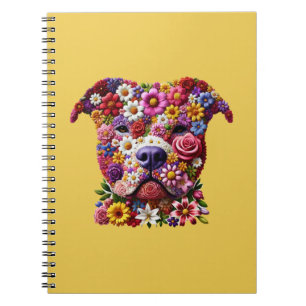 Pitbull Blume Face Dog Lover Journal Notizblock