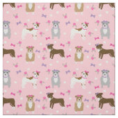 Pitbull-Bogen und Perlen, gürlich rosa und lila Stoff (Muster)