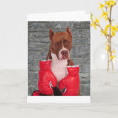 Pitbull Boxer Karte (Gelbe Blume)