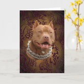 Pitbull braune Stammes- Tätowierung Karte (Gelbe Blume)