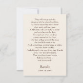 Pitbull Brindle Memorial Geem Individuelle Name Be Dankeskarte (Rückseite)